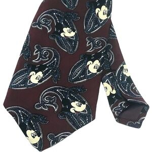Mickey Mouse Necktie Paisley Polyester Balancine Disney Mickey Unlimited